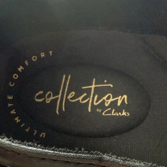 Clarks Woman’s May Marigold Black Leather Slip On Shoes- Size 10W - Picture 9 of 9